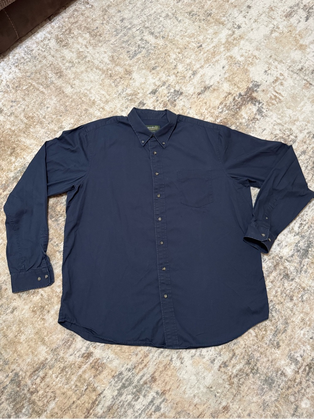 Eddie Bauer Vintage Green Tag Blue  Cotton Casual Button-Down XL Tall Y2K 90’s